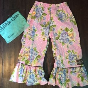 Matilda Jane pink, lavender & yellow ruffled pants